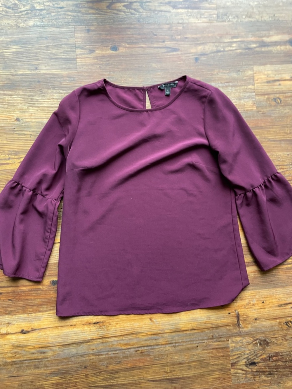 Banana Republic Plum Ruffle-Sleeve Blouse